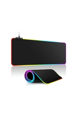 Siyah Zemin Rgb Ledli Gaming Mouse Pad - Fc486