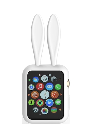 Ally Apple Watch Uyumlu 1-2-3-4 42mm Tavşan Figürü Silikon Kılıf- 5775