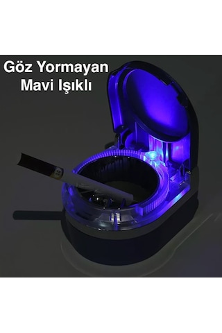 Kokusuz Aydınlatmalı Kapaklı Araç İçi Sigara Küllüğü Araba İçi Küllük Kapaklı Kül Tablası