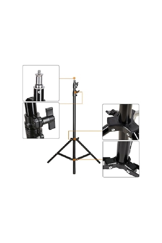 Deyatech 1.8m Kalın Işık Ayağı Döküm Ayak Light Stand 180 Cm Trip