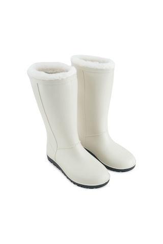 Gezer Kadın Kışlık Pvc İçi Sıcak Astarlı Su Geçirmez Çizme Bej