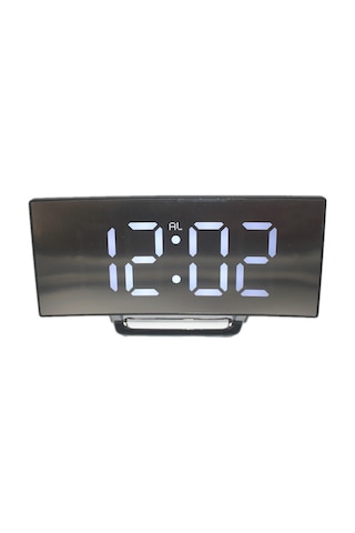 Gajeena Beyaz Yüzeysel Led Ayna Saat - Sessiz Alarm, Büyük Ekran, Ev Kullanıma Ideal, Dayanıklı Malzeme Beyaz