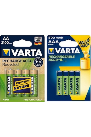 Varta 4*2100 Mah Aa 4*800 Mah Aaa Şarjlı Pil