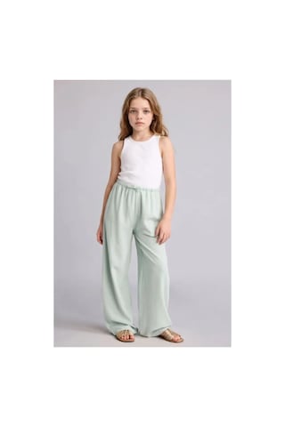 Defacto Wıde Leg Geniş Paça Keten Karışımlı Pantolon Kız Çocuk H1219a826smgn1113 Yeşil-gn1113