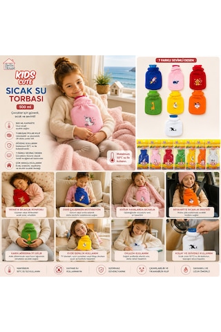 Go İthalat Çocuk Polarlı Sıcak Su Torbası 500ml Çok renkli