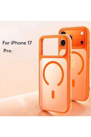 Apple iPhone Uyumlu 17 Pro, Turuncu Çerçeveli Şeffaf Koruyucu Kılıf, Yüksek Kaliteli Telefon Koruma Silikon Diğer