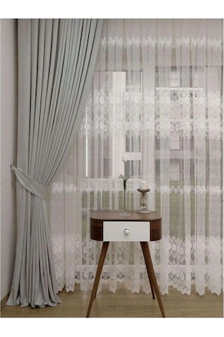 Açık Gri Ada Fon Perde Normal Pile 1'e 2,5 Pile-açık Gri Açık Gri