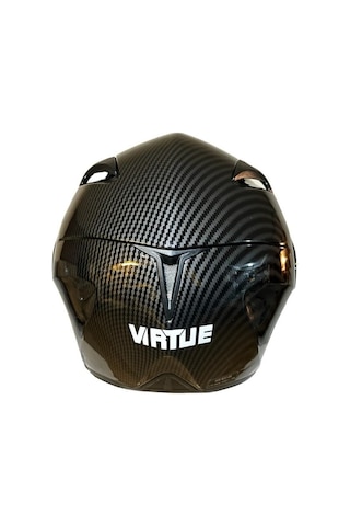Vırtue Ece Belgeli Vizörlü Çene Açılır Kask Karbon Gri