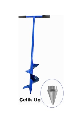 Toprak Burgu Makinesi 15 CM Direk ve Fidan Dikme Aleti Sabit Kollu