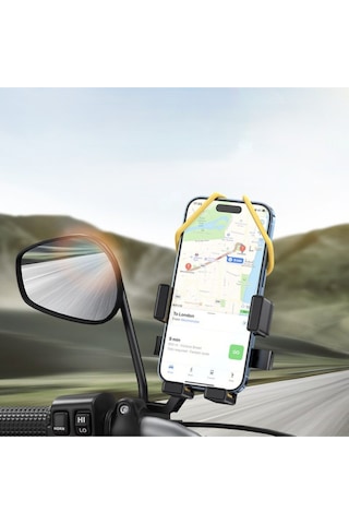 Ayna Bağlantılı Cep Telefonu Tutucusu, Atv Bisiklet Motosiklet, Darbeye Dayanıklı, Sarsıntı Önleyici