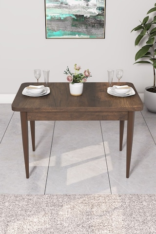 Canisa Concept Arp Serisi 70x110 Sabit Mutfak Masası Takımı Barok Desen Masa 4 Füme Sandalye Masa Barok/ Sandalyeler Füme