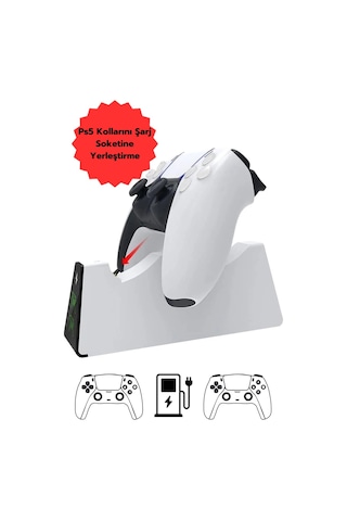 Ps5 Dualsense Kablosuz Oyun Kolu Şarj Standı Çiftli / Hızlı Şarj 1 Adet