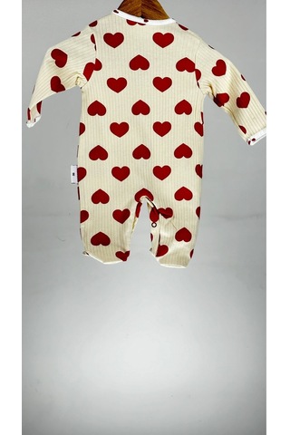 Leopar Desenli Çıtçıtlı Pamuklu Bebek Tulum 001