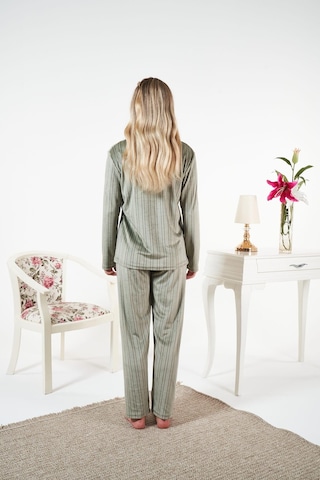 Relax Mode Kadın Yeşil Kadife Gömlek Pijama Takımı - 25364r