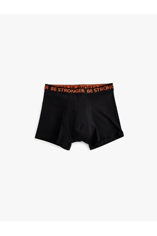 Koton 3'lü Boxer Seti Slogan Baskılı Pamuklu Siyah 5slm90015mk Siyah