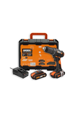 Worw  Wx108 20Volt/2.0Ah Li-ion Çift Akülü Profesyonel Şarjlı Matkap
