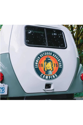 Kamp Sticker, Kampçı Camping Adventure Off Road Sticker, Araba Oto Pickup Karavan Sticker 02023 10X10 Cm
