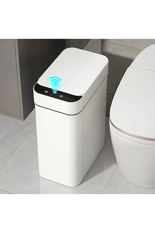 Honeybeeshop Beyaz 11l Mutfak Banyo Dokunmatik Otomatik Sensor Kapakli Cop Kutusu