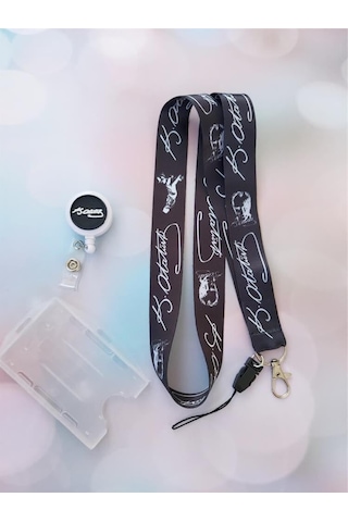 Atatürk İmza Kart Askısı Ve Atatürk İmza Silikon Yoyo Yaka Kartlığı Yatay Dikey Kart Koruyucu