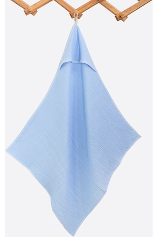 Ezh 1207 %100 Pamuklu 4 Kat Bebek Banyo Havlusu 92 x 82 CM Mavi