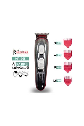 Mr-055 Saç Sakal Tıraş Makinesi 4 Tarak Başlığı Şarjlı Tüm Vücut Traş Aleti