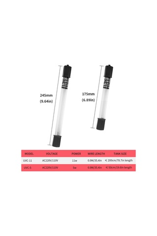 Padalink Akvaryum İçin Uvc-5 Dalgıç Uv Cihazı - 99.99% Etkili Dezenfeksiyon, Hızlı Temizlik, Su Canlıları Sağlığı Koruma Timer Yok, Avrupa Standartı Mor