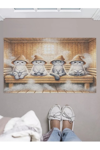 Joyarty "banyo Temizliği Haydi" Küçük Antre Paspas 234240215 Açık Kahverengi