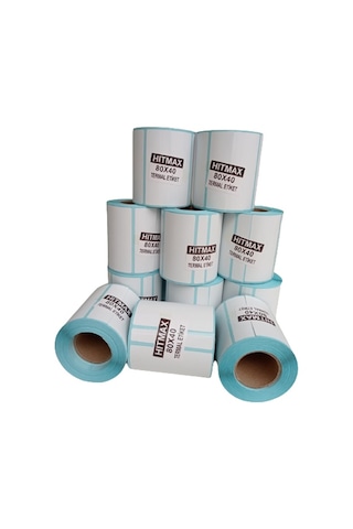 80X40 TERMAL ETİKET TOPLAM 12 RULO 1.KALİTE (TAM METRAJ)