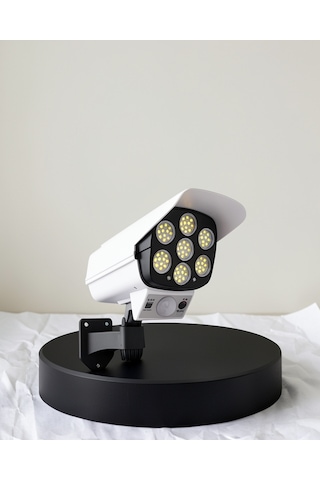 Güneş Enerjili Led Duvar Lambası Kamera Görünümlü, Hareket Sensörlü, Uzaktan Kumandalı