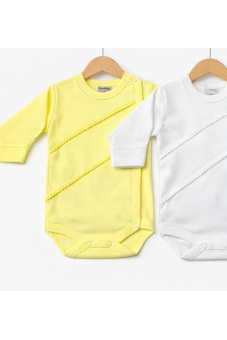 Kardeşler Baby 3'lü Kendinden Eldivenli Çıtçıtlı Body Sarı Mint