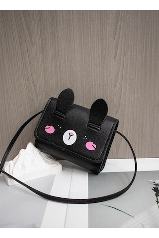 Dancemonkey Sevimli Mini Omuz Askılı Bozuk Para Kadın Kız Çocuk Çantası Güzel Mavi, Siyah Siyah