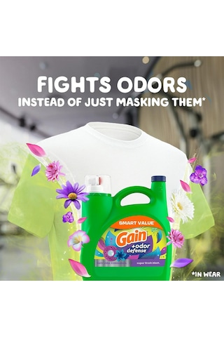 Gain +odor Defense Sıvı Çamaşır Deterjanı 107 Yıkama 4.55lt Diğer