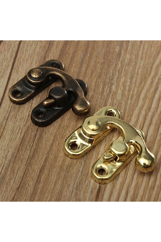 5 Adet Antika Metal Yakalama Kavisli Toka Boynuz Kilit Toka Kanca Mücevher Kutusu Asma Kilit Altın