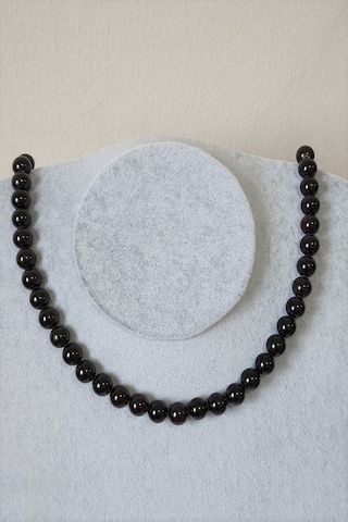 8 Mm Lal Garnet Granat Doğal Taş Kolye Altın