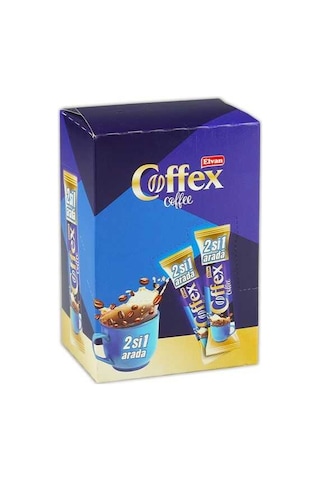 Elvan Coffex 2 si 1 Arada Hazır Kahve 12 Gr. (1 Kutu)