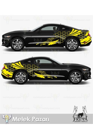 300X90-Petek Yan Gövde Oto Sticker, Petek Araba Stickerı