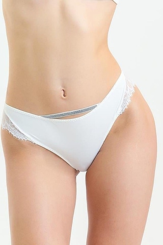 Magic Form 686 Kadın Arkası Dantelli Taşlı Slip Külot-ekru Ekru