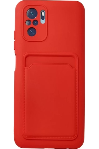 Newface Xiaomi Redmi Note 10s Kılıf Kelvin Kartvizitli Silikon - Kırmızı