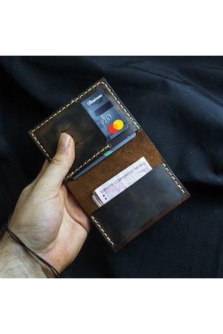 Craft And Luna El Yapımı Hakiki Deri Cüzdan Kratos Taba