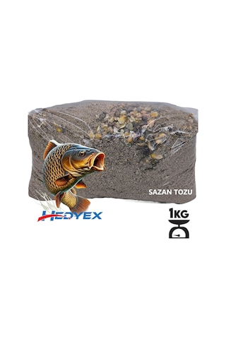 Hedyex 1kg Sazan Tozu Yüksek Proteinli Özel Katkılı Sazan Alabalık Avı Toz Yem