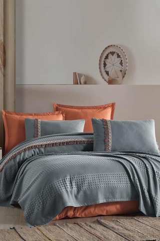 Clasy Butik Çift Kişilik Pike Takımı Bohemline Gri