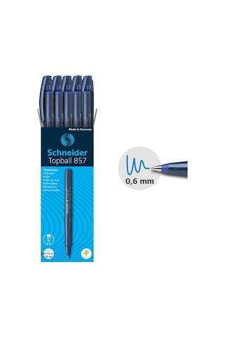 Schneıder Topball 857 Konik Uçlu Roller Pilot Kalem Mavi 0,6 Mm 10 Lu Mavi