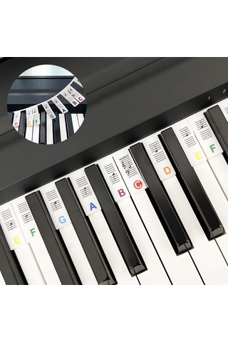 Yifomall Başlangıçcılar İçin 88 Tuşlu Renkli Silikon Piyano Not Etiketleri - Kolay Kurulum & Çıkarma, Su Geçirmez, Temizlenebilir Kutu İle Beyaz