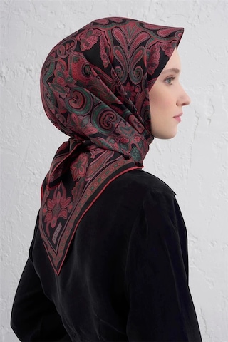 Armine Sura İpek Eşarp Siyah Pembe