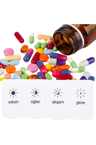 4 Adet Günlük İlaç Kutusu İlaç Kutusu Düzenleyici