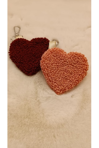 2'li Kalp Anahtarlık Charm Kırmızı