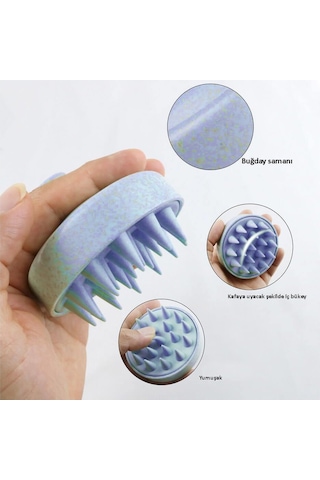 Koodmax Duş Tarağı Yumuşak Silikon Saç Yıkama Saç Derisi Masaj Tarağı - Mavi