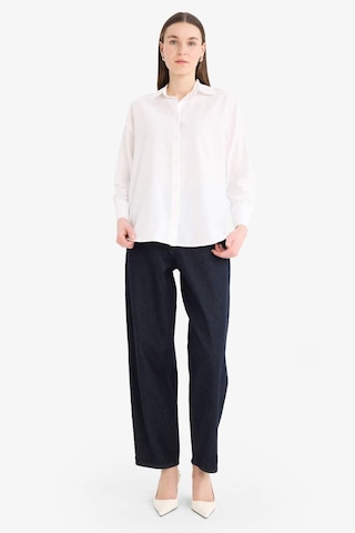 DeFacto Relax Fit Basic Düz Poplin Uzun Kollu Tesettür Gömlek Tunik E7977AX25SMWT34