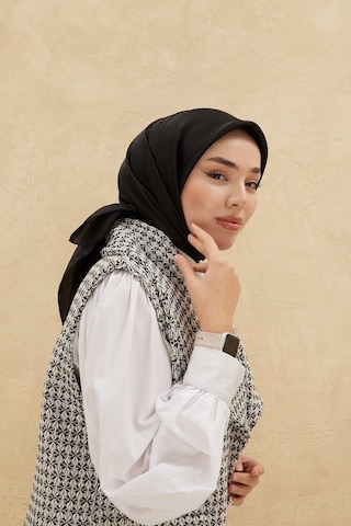 Silk Home Düz Shiny Eşarp - Siyah - Siyah