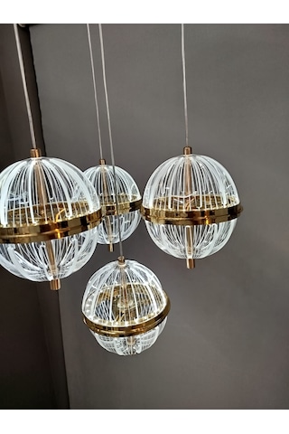Modern Led Sarkıt Avize4 Lu Sarı
